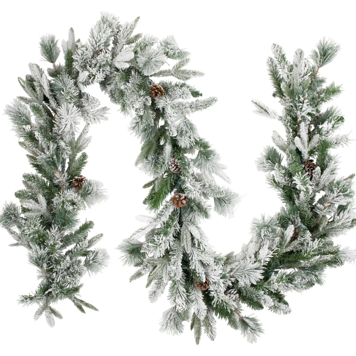 Real Touch™? Flocked Rosemary Emerald Angel Pine Artificial Christmas Garland - 9' x 14" - Unlit