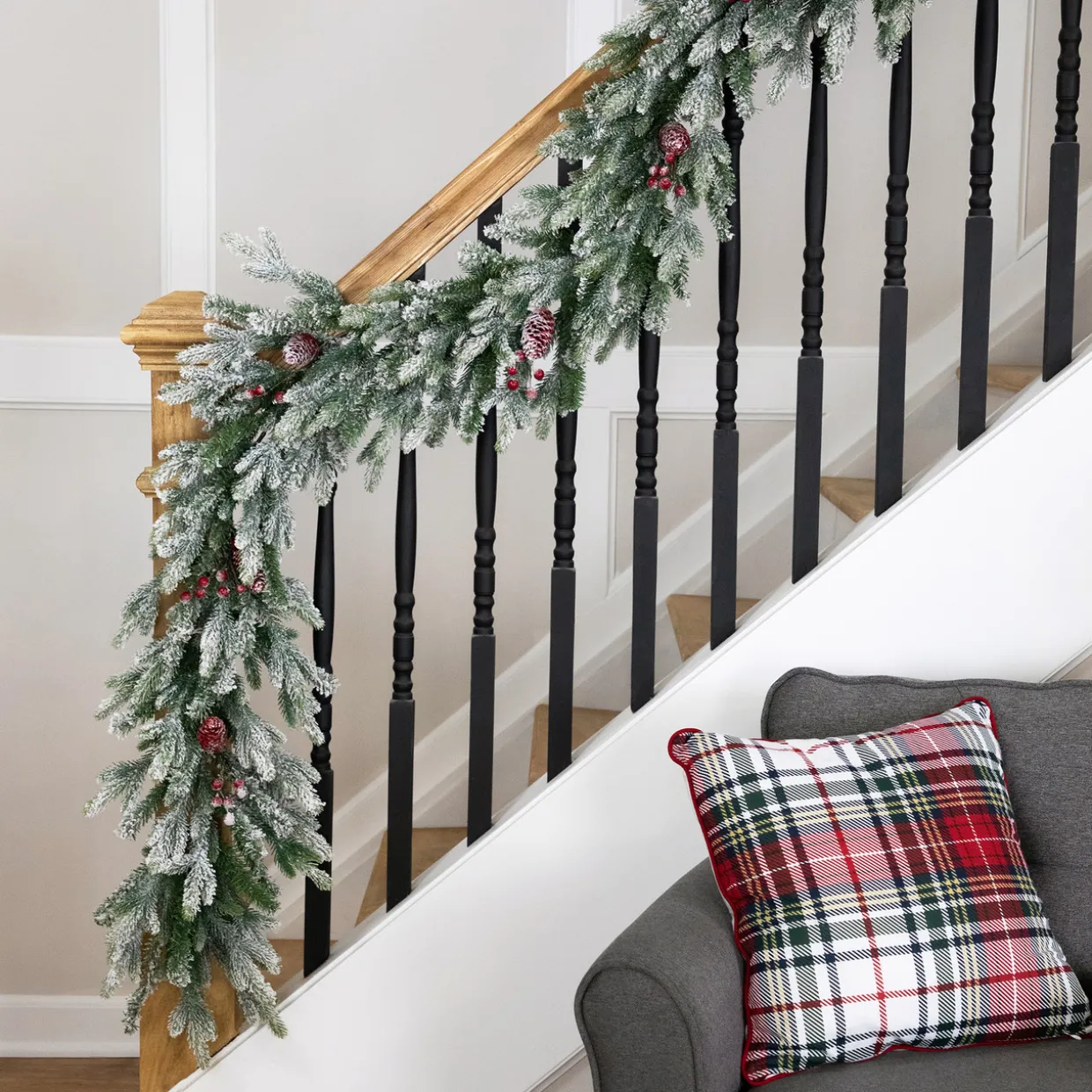 Real Touch™? Flocked Snowcap Grove Fir Artificial Christmas Garland - 7' x 15" - Unlit