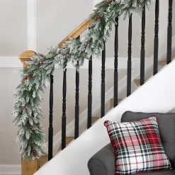 Real Touch™? Flocked Wind River Fir with Berries Artificial Christmas Garland - 7' x 12" - Unlit