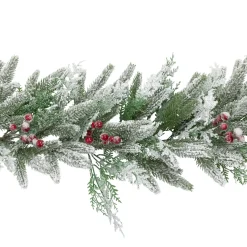 Real Touch™? Flocked Wind River Fir with Berries Artificial Christmas Garland - 7' x 12
