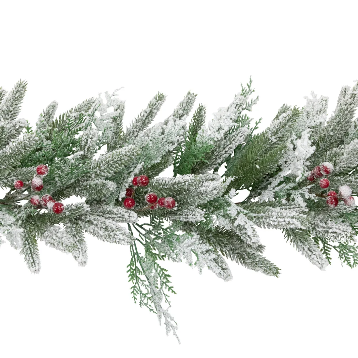Real Touch™? Flocked Wind River Fir with Berries Artificial Christmas Garland - 7' x 12" - Unlit