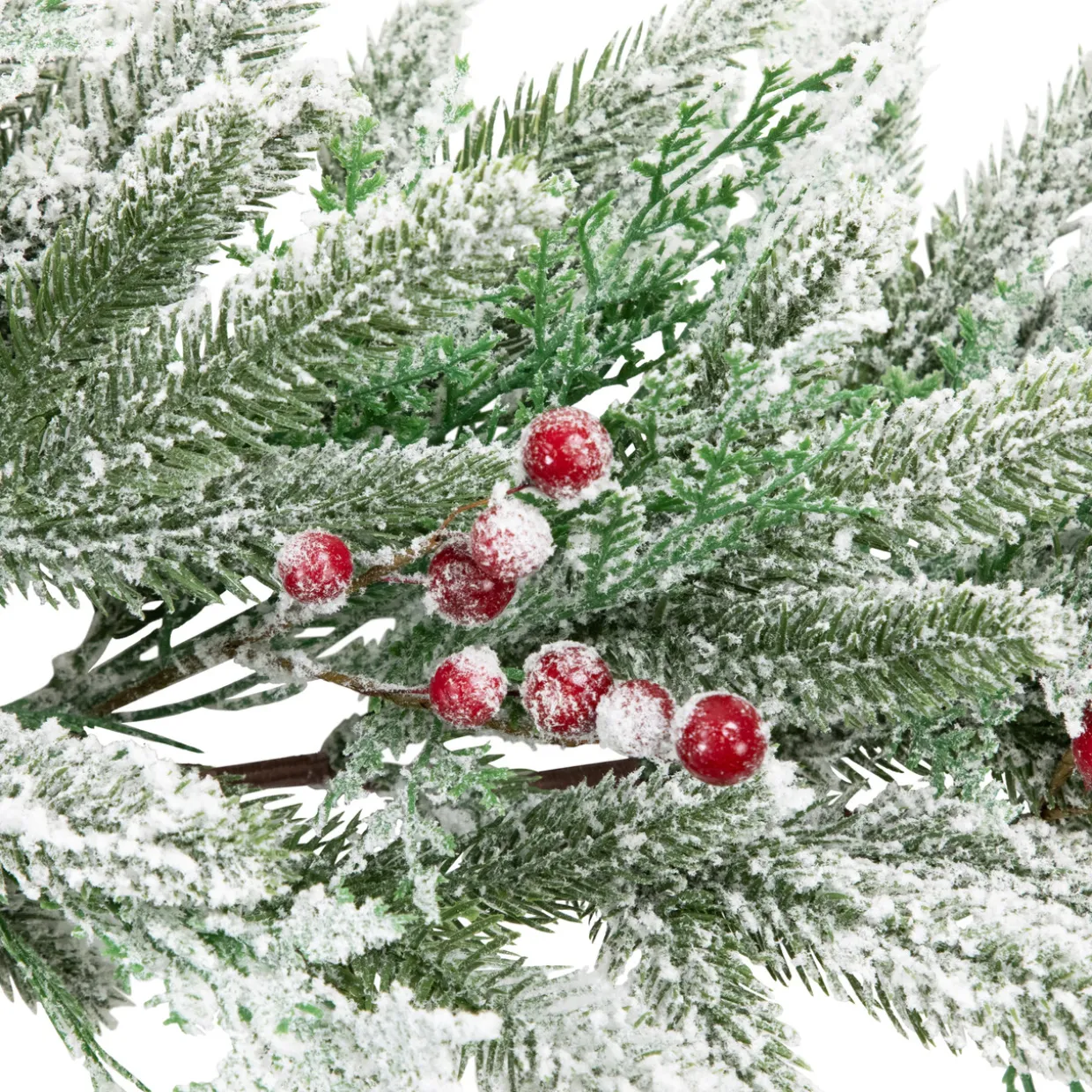 Real Touch™? Flocked Wind River Fir with Berries Artificial Christmas Garland - 7' x 12" - Unlit