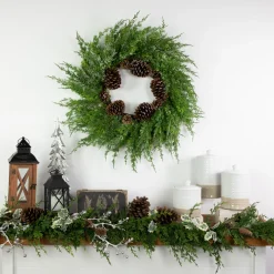 Real Touch™? Frosted Cedar and Pinecone Artificial Christmas Wreath - 26