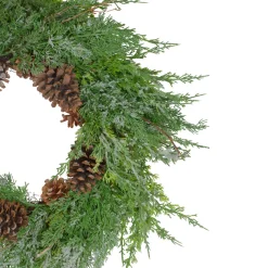 Real Touch™? Frosted Cedar and Pinecone Artificial Christmas Wreath - 26