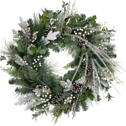 Real Touch™? Frosted Pinecones and Berries Christmas Wreath - 36" - Unlit