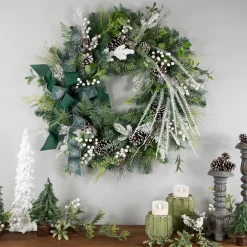 Real Touch™? Frosted Pinecones and Berries Christmas Wreath - 36" - Unlit