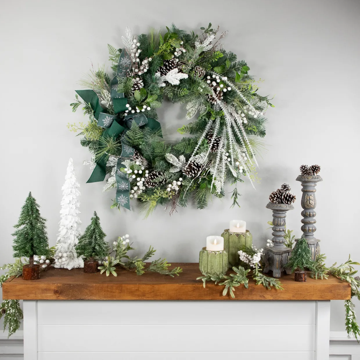 Real Touch™? Frosted Pinecones and Berries Christmas Wreath - 36" - Unlit
