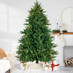 Real Touch™? Full Pre-Lit Juniper Pine Artificial Christmas Tree - 6.5' - Warm White LED