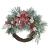 Real Touch™? Iced Mixed Pine and Holly Berry Artificial Christmas Wreath - 24" - Unlit