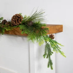 Real Touch™? Jingle Bells and Pinecones Artificial Christmas Garland - 5' x 10