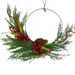 Real Touch™? Mixed Greenery and Berries Artificial Christmas Wreath - 18" - Unlit