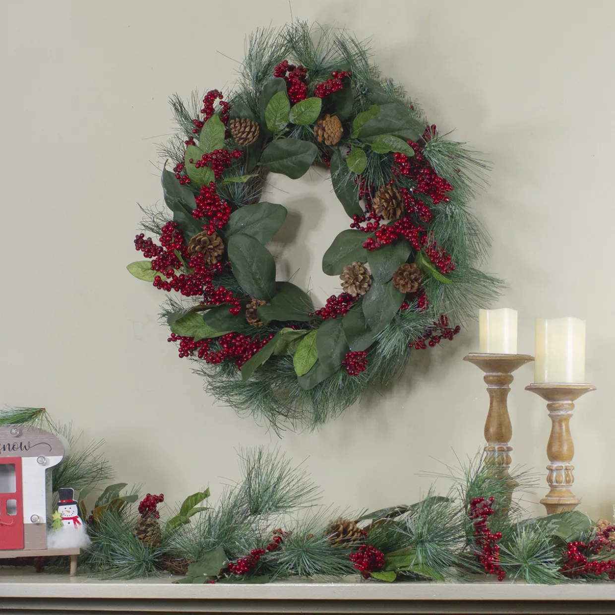 Real Touch™? Mixed Pine and Berries Artificial Christmas Garland - 5' x 6" - Unlit