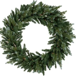 Real Touch™? Pre-Lit Blue Spruce Artificial Christmas Wreath - 48" - Clear Lights