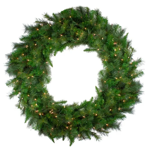 Real Touch™? Pre-Lit Canyon Pine Artificial Christmas Wreath - 60" - Clear LED Lights