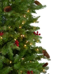 Real Touch™? Pre-Lit Medium Mixed Winter Berry Pine Artificial Christmas Tree - 7.5' - Clear Lights
