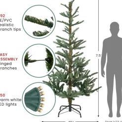 Real Touch™? Pre-Lit Nordmann Fir Artificial Christmas Tree - 7.5' - Warm Clear LED Lights