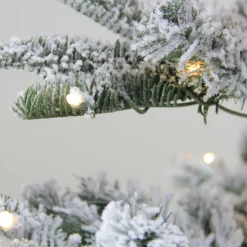 Real Touch™? Pre-Lit Nordmann Fir Flocked Artificial Christmas Tree - 4.5' - Warm Clear LED Lights