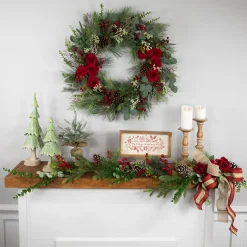 Real Touch™? Roses and Berries Artificial Christmas Wreath - 30