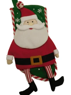 Red & Green Felt Santa Claus Snowflake Christmas Holiday Stocking