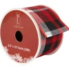 Red and Black Plaid Wired Craft Christmas Ribbon 2.5" x 10 Yards