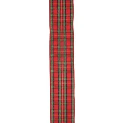 Red and Green Plaid Wired Christmas Craft Ribbon 2.5" x 10 Yards