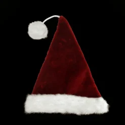 Red and White Pom Pom Santa Unisex Adult Christmas Hat Costume Accessory - One Size
