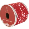 Red and White Stars Wired Craft Christmas Ribbon 2.5" x 10 Yards