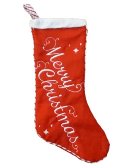 Red Felt Stitched Merry Christmas Stocking