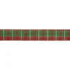 Red, Green and Gold Plaid Christmas Wired Craft Ribbon 2.5" x 10 Yards
