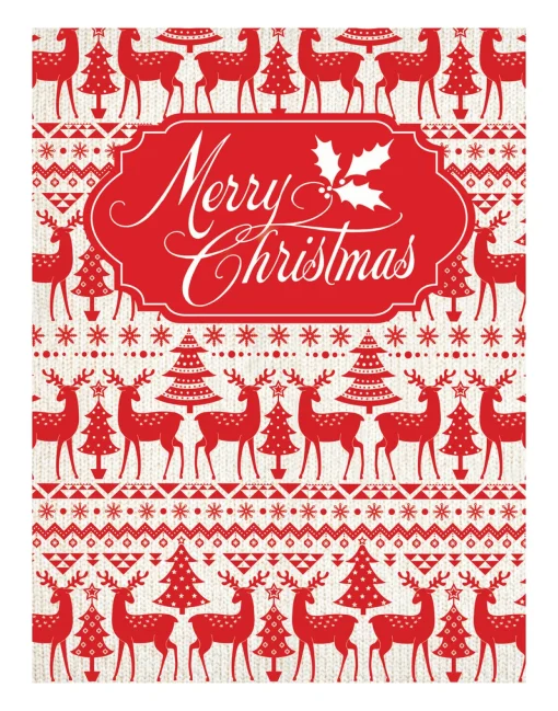 Red Reindeer Christmas Holiday Wall Decor Art Print