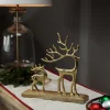 Reindeer and Fawn Metal Christmas Figure - 10.25" - Gold