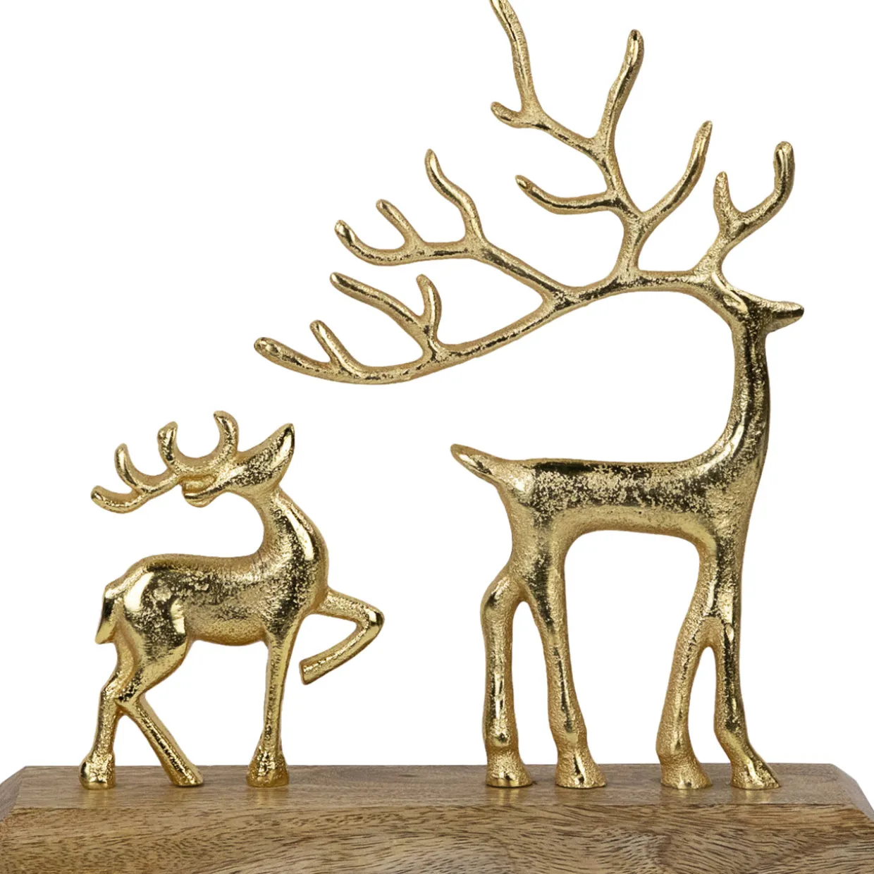 Reindeer and Fawn Metal Christmas Figure - 10.25" - Gold