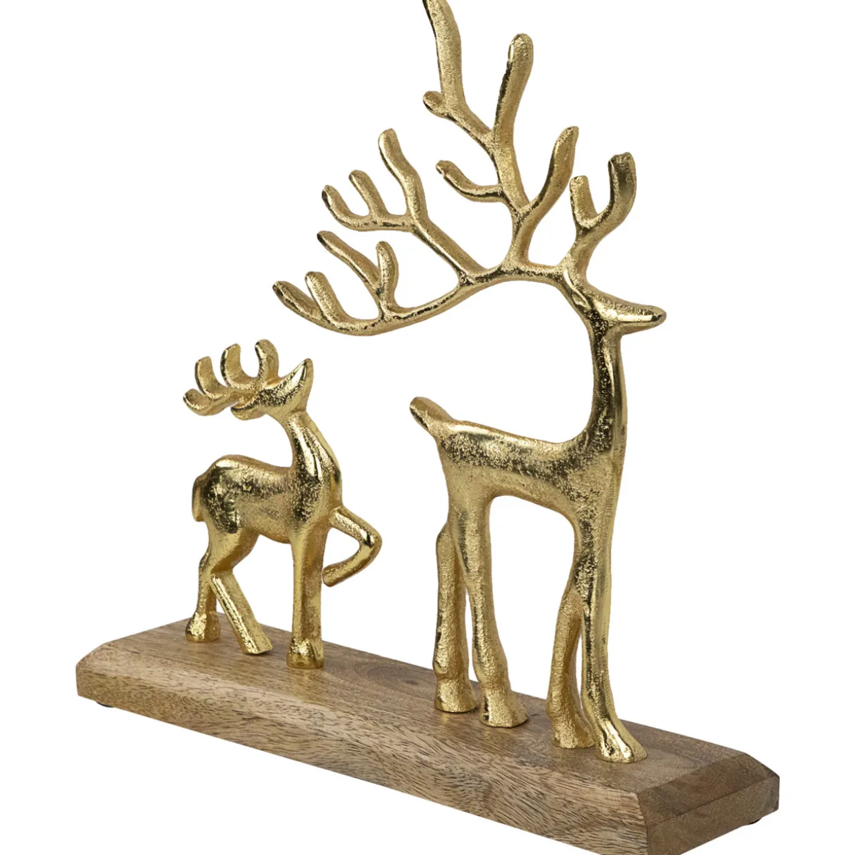 Reindeer and Fawn Metal Christmas Figure - 10.25" - Gold