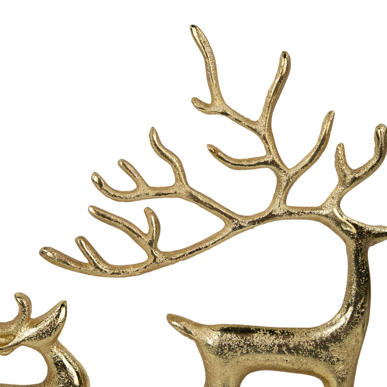 Reindeer and Fawn Metal Christmas Figure - 10.25" - Gold