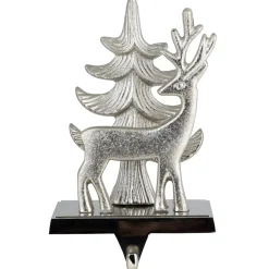 Reindeer and Pine Tree Christmas Stocking Holder - 7"