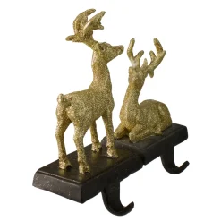 Reindeer Glittered Christmas Stocking Holders - 8.5