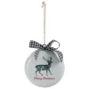 Reindeer "Merry Christmas" Disc Ornament - 4.5"