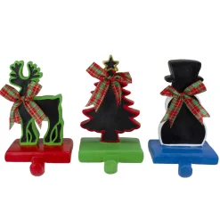 Reindeer, Tree, and Snowman Chalkboard Christmas Stocking Holders - 7" - Set of 3