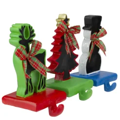 Reindeer, Tree, and Snowman Chalkboard Christmas Stocking Holders - 7" - Set of 3