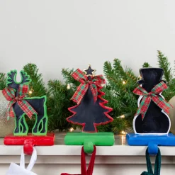 Reindeer, Tree, and Snowman Chalkboard Christmas Stocking Holders - 7