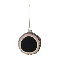Round Chalkboard Tree Stump Glass Christmas Ornament - 3.5"