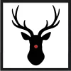 Rudolph the Red Nosed Reindeer 15.5" x 15.5" Framed Christmas Wall Decor Art Print Sign Poster in a Black Wooden Frame with UV Acrylic and Hangers