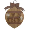 Rustic Reindeer Christmas Ornament Wall Sign - 17.5"