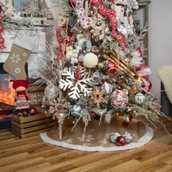 Rustic Wooden Sleigh with Twine Rope Christmas Wall Decoration - 16