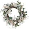 Sage Green and White Artificial Christmas Wreath, 24-Inch, Unlit