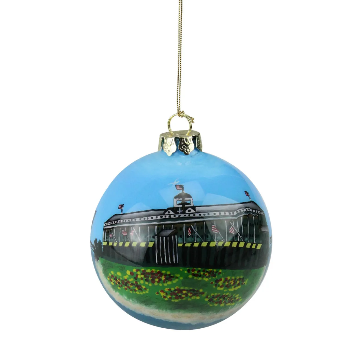 San Francisco Golden Gate Bridge and Lighthouse Christmas Ball Ornament 3.25" (82mm)