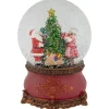 Santa and Mrs. Claus Decorating Christmas Tree Musical Snow Globe - 6"