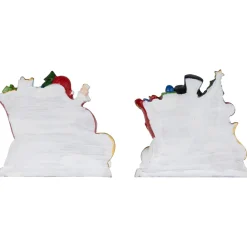 Santa and Snowman Sleigh Ride Christmas Stocking Holders - 4.25