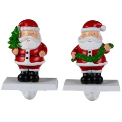 Santa Claus Christmas Stocking Holders - 4.75" - Set of 2
