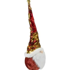 Santa Gnome Head with Sequined Jingle Bell Hat Christmas Decoration - 20
